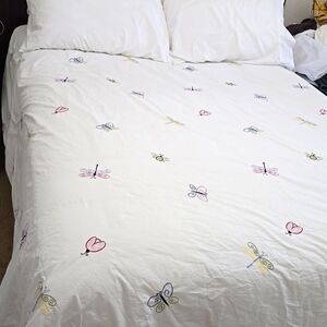 Potterybarn flying bugs duvetcover queen/ full size.  97" width and 87" length